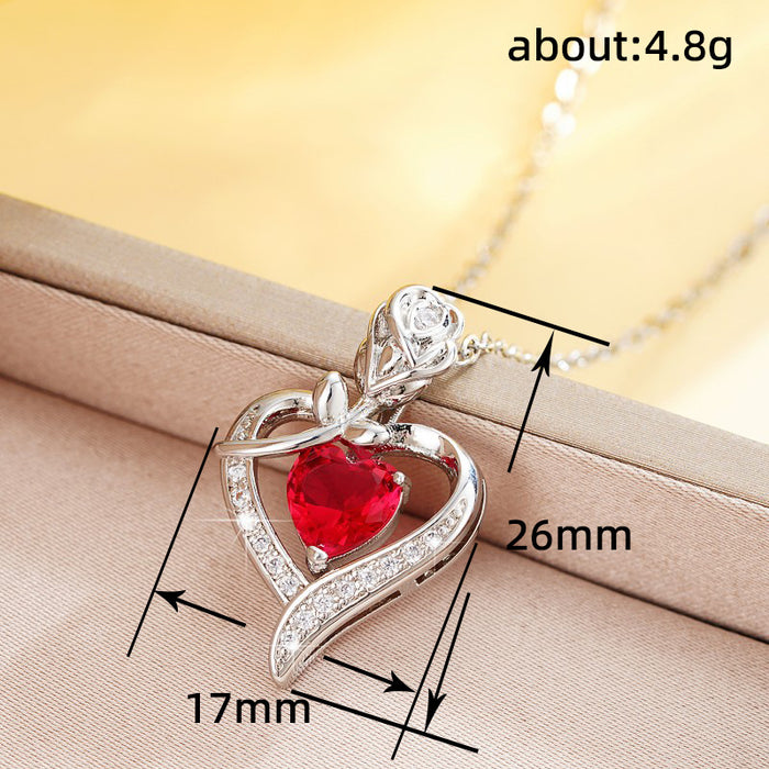 Love Flower Rose Women's Clavicle Necklace Gift Necklace