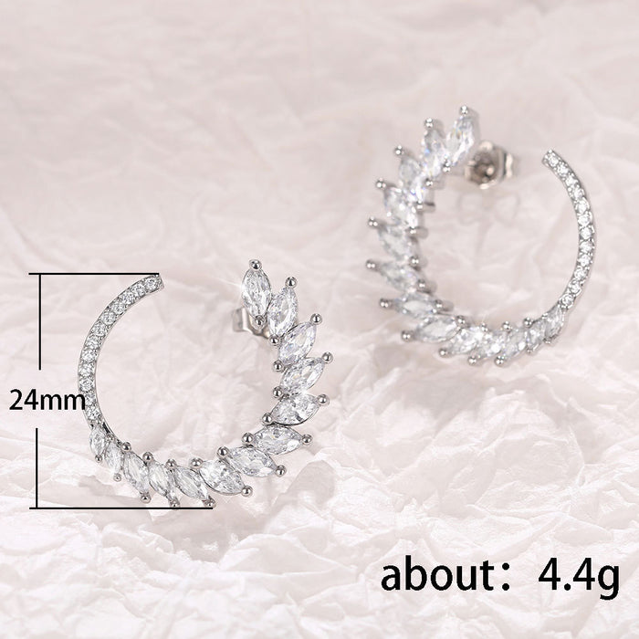 Fashion Leaf Curved Wreath Earrings