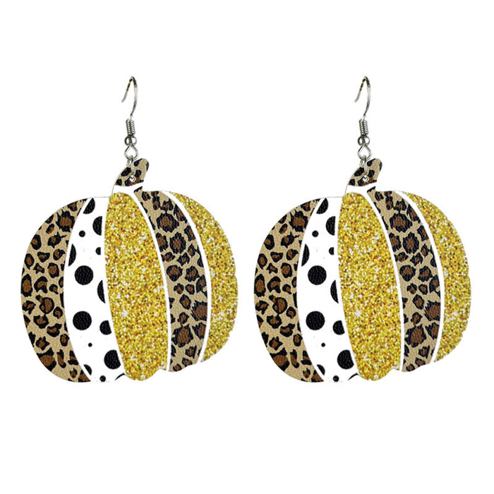 Pumpkin Fall Collection Leather Earrings for Halloween and Thanksgiving