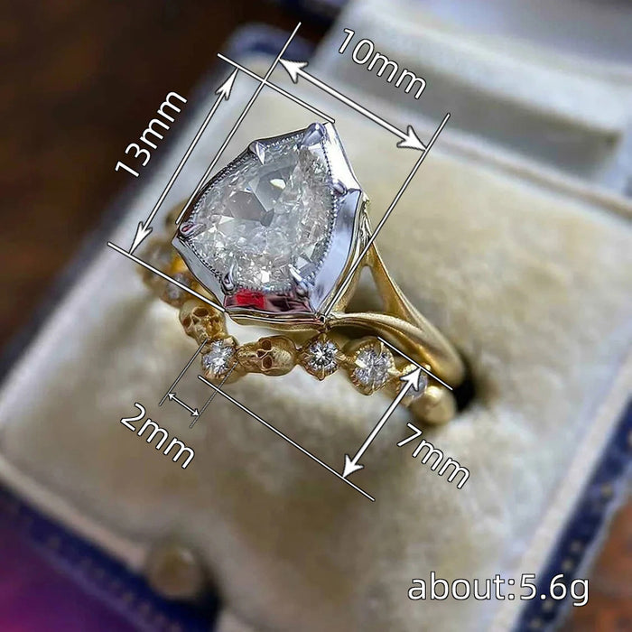 Anillos de pareja de gotas de agua de moda, anillos de compromiso de boda de alta gama para mujeres