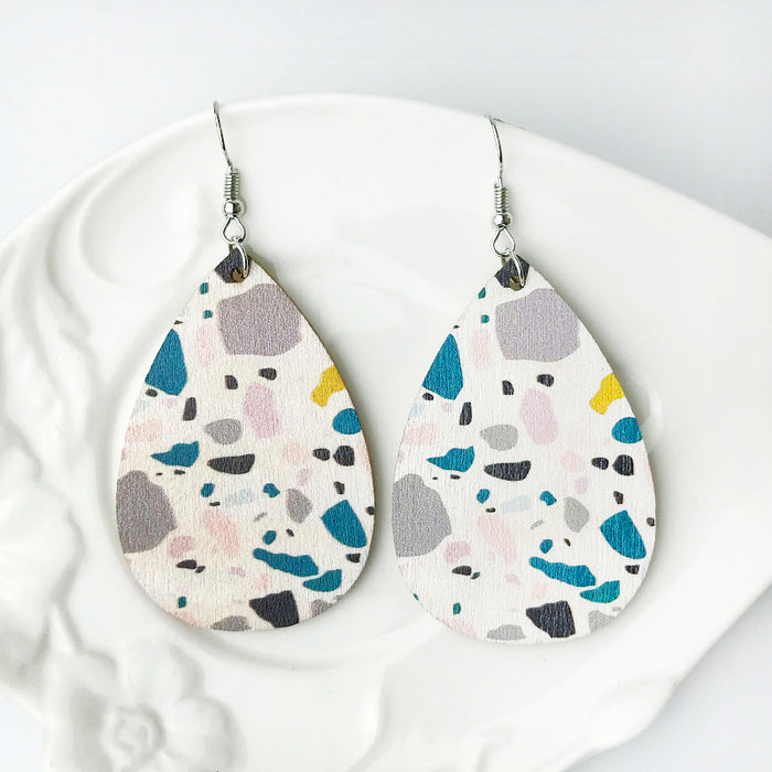 Wooden colorful earrings