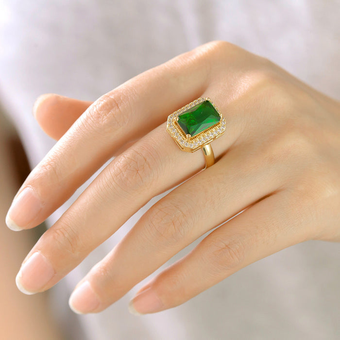 Wholesale emerald and diamond square rings