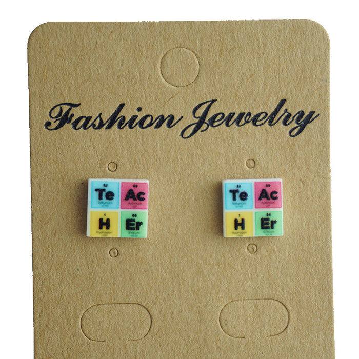 Back-to-School Earrings with Math, Science, and Reading Designs