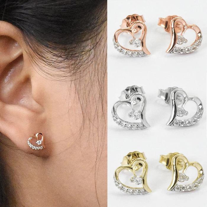 Love heart earrings sweet and cute heart shaped earrings