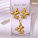 Wholesale 304 stainless steel hydraulic gold-plated earrings and necklace sets - wallojewerly 