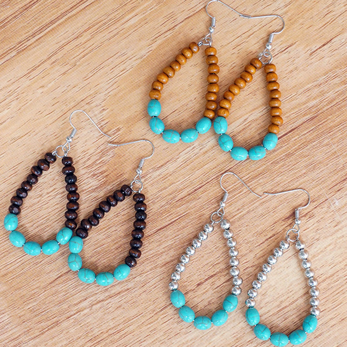 Wooden beaded earrings