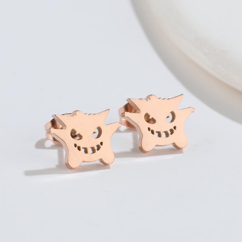 Little monster earrings, cross-border Halloween new fashion personality devil ear bone studs foreign trade accessories wholesale