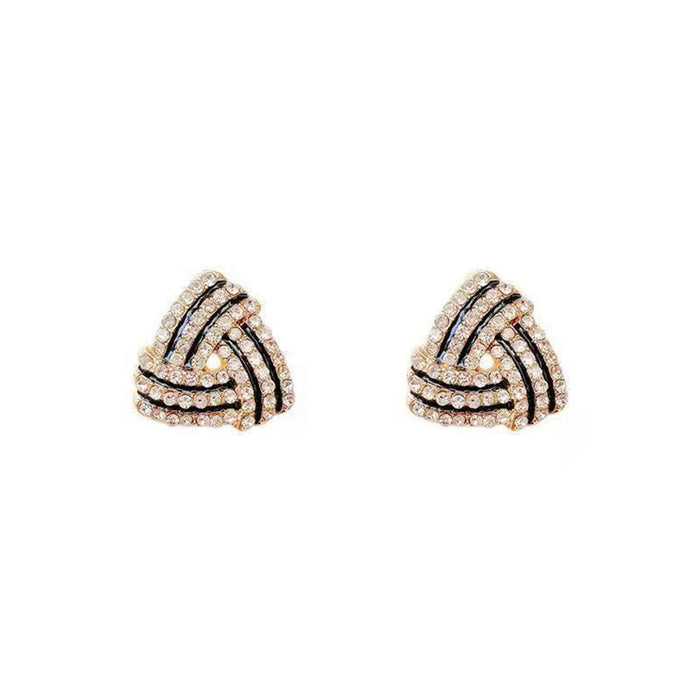 Women's high-end triangle earrings zircon earrings