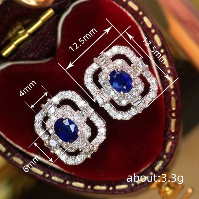 Hollow design earrings Royal ladies square earrings