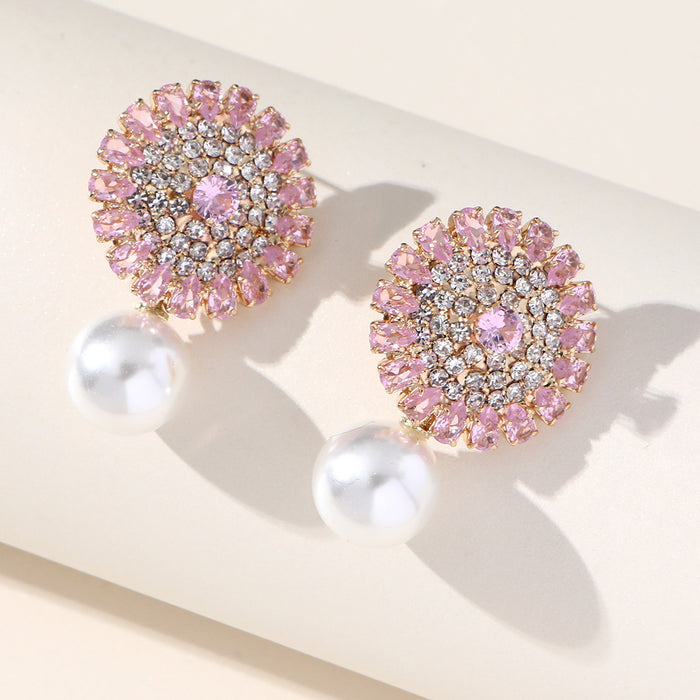 Elegant Pearl Zircon Earrings - Trendy Bridal Jewelry for Special Occasions