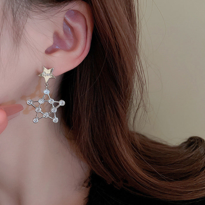 Personalized star earrings hollow design temperament earrings