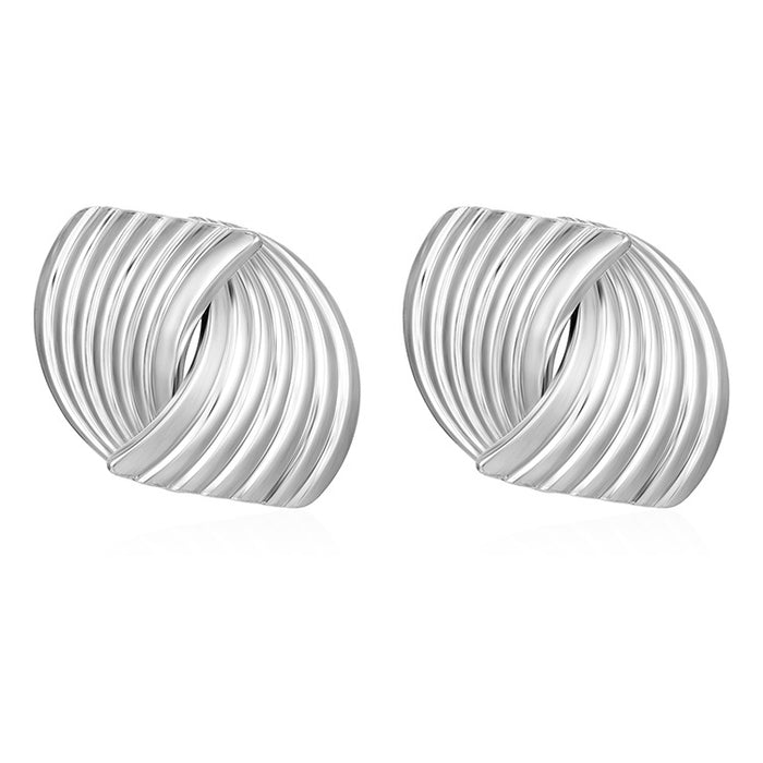 Titanium steel stripe stainless steel earrings light luxury temperament 18K gold wholesale