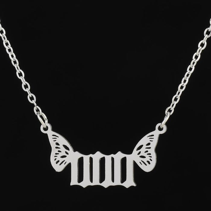 Angel number necklace, 111-999 niche stainless steel light luxury sweater chain