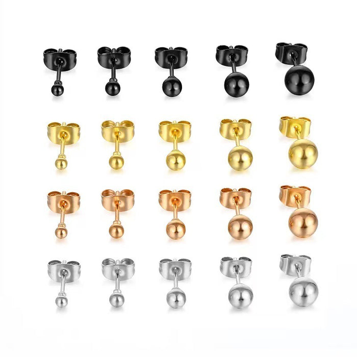 Doudou earrings 316L real gold electroplated titanium steel earrings