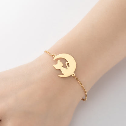 Elegant small animal bracelet, stainless steel girls niche fashion jewelry wholesale