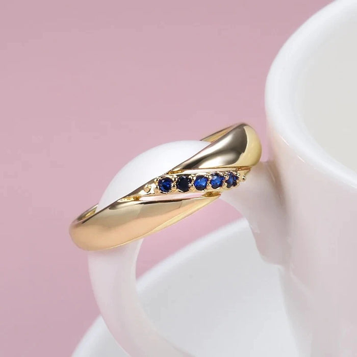 Japanese light luxury zircon ring niche design simple women's ring