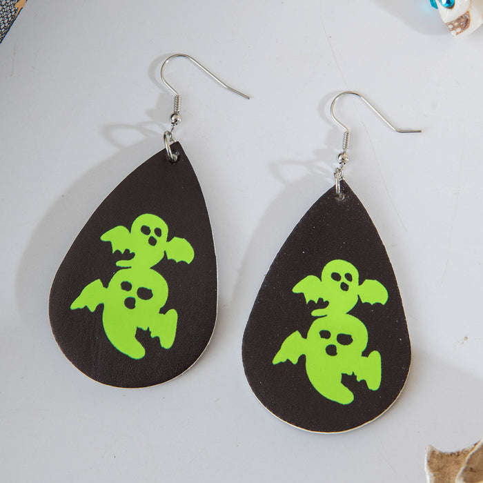 Halloween skull ghost earrings dark creative bat spider earrings