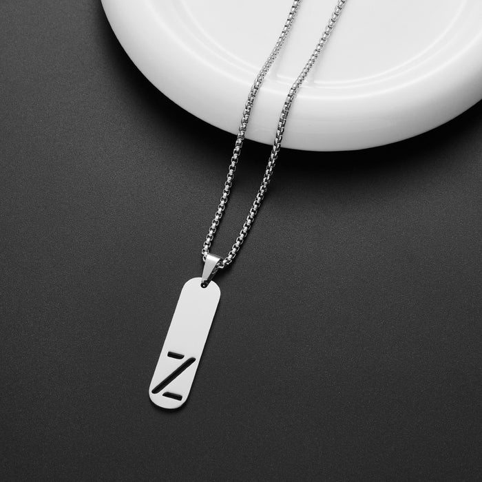 Military brand pendant necklace, European and American independent station stainless steel punk hip-hop English letter all-match chain wholesale