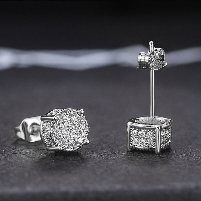 Pendientes de hip hop con diamantes para hombre