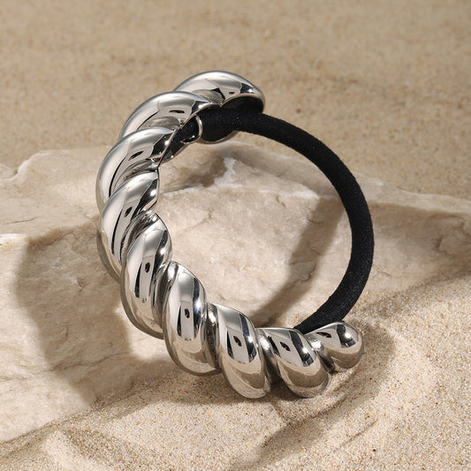 Stainless Steel Hair Tie - High-End Metal Elastic Band for Ponytails