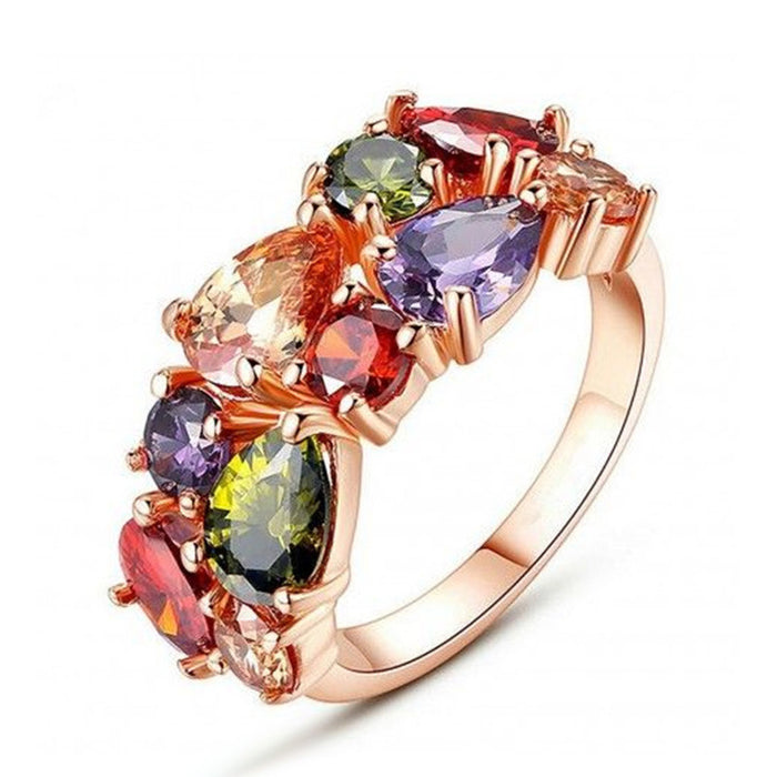 Colored zircon ring Mona Lisa style colored diamond ring