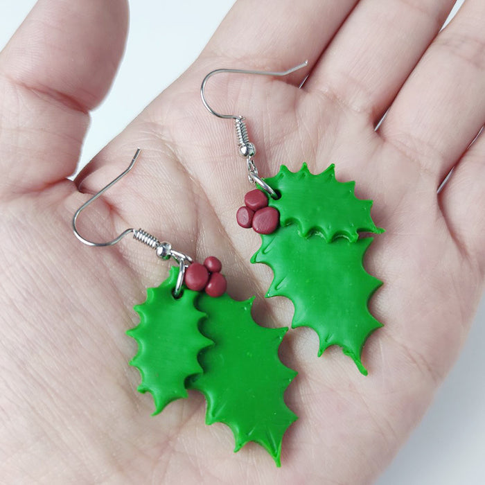 Christmas Clay Earrings - Heart, Tree, and Snowflake Original Design