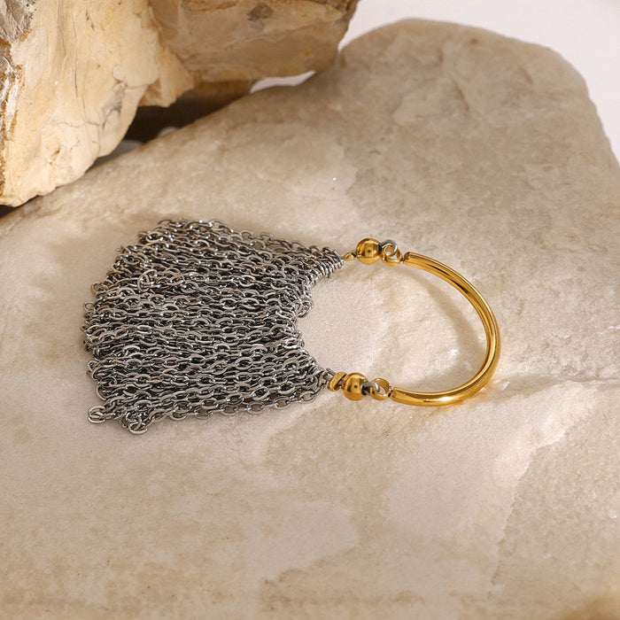 Stainless steel color-blocked ring