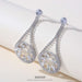 S925 Silver Needle Colored Zircon Sector Earrings