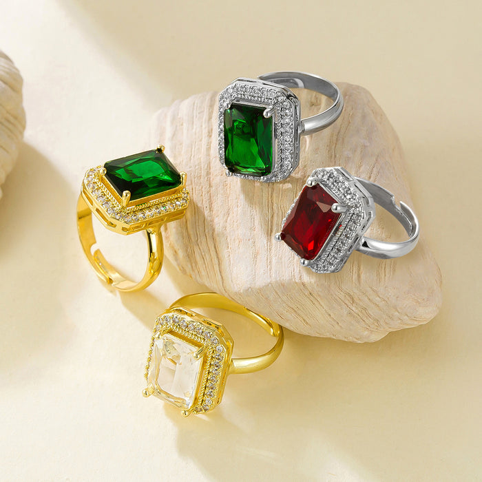Wholesale emerald and diamond square rings