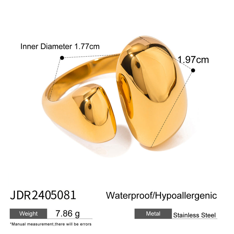 Stainless steel retro heart ring