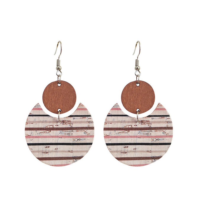 Wooden textured earrings