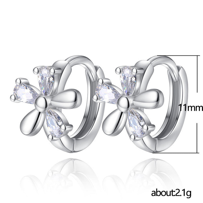 Micro-inlaid zircon earrings, simple and fashionable earrings