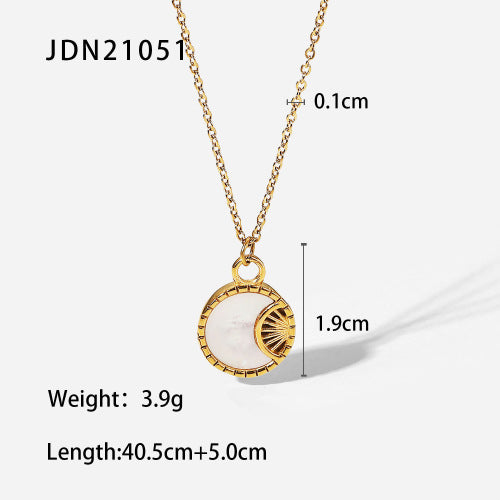 Stainless steel eight-pointed star zircon necklace pendant clavicle chain titanium steel necklace