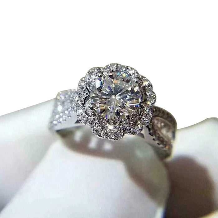 Gypsophila Flower Ring Micro-inlaid Zirconia Fashion Wedding Ring