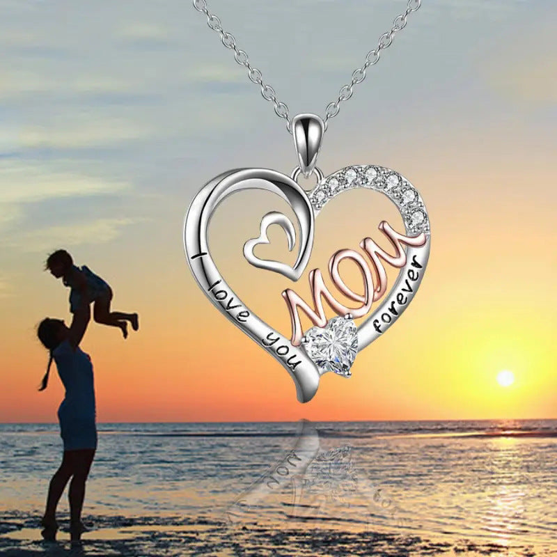 Collar de regalo para el día de la madre con doble amor, colgante de dos colores para mamá
