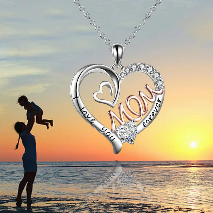 Double love mother's day gift necklace mom two color pendant