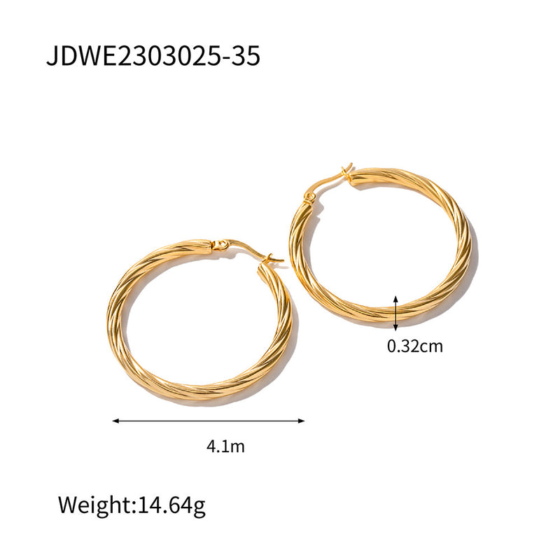 18K Gold Plated Stainless Steel Cross Earrings - Unique Design with Glossy Finish - wallojewerly 