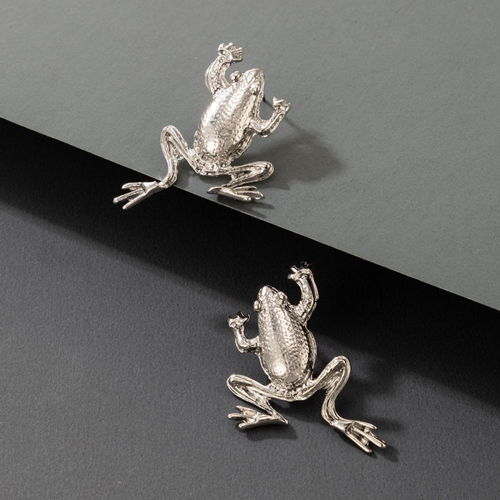 Retro Punk Frog Animal Earrings