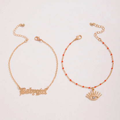 Boho Chic Layered Heart Anklet Set – Rhinestones for a Stylish Fashion Look