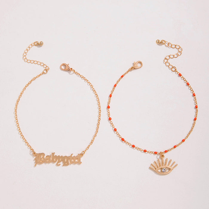 Boho Chic Layered Heart Anklet Set – Rhinestones for a Stylish Fashion Look