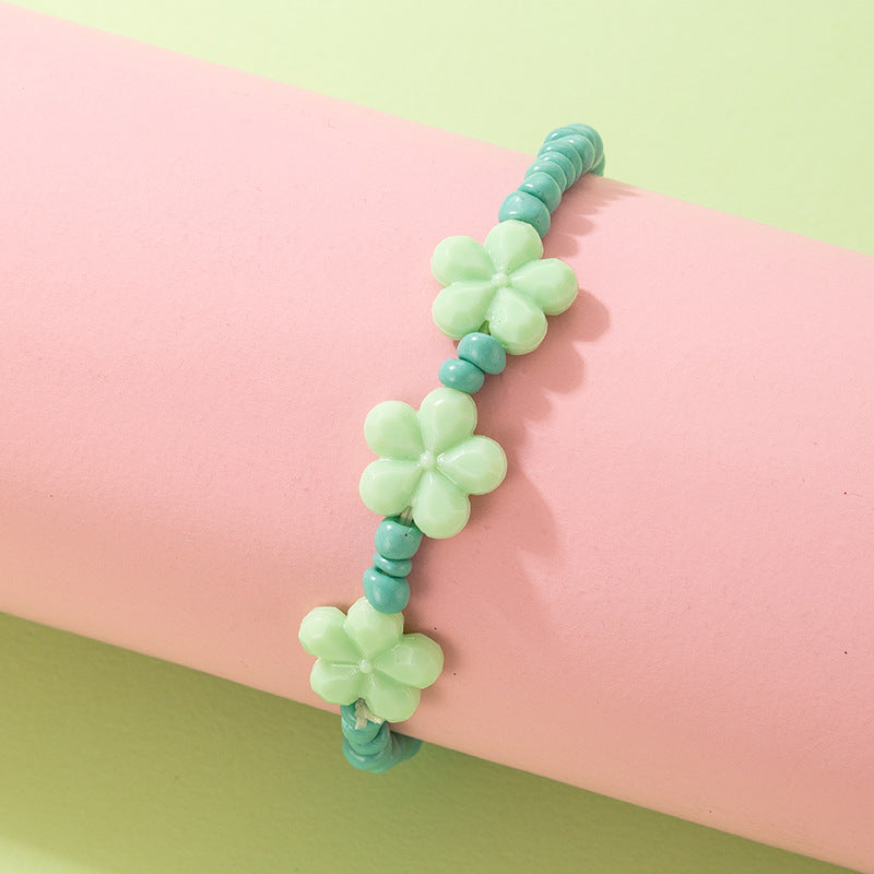 Cute Kids’ Resin Flower Beaded Bracelet - Avocado Pendant Beaded Bracelet