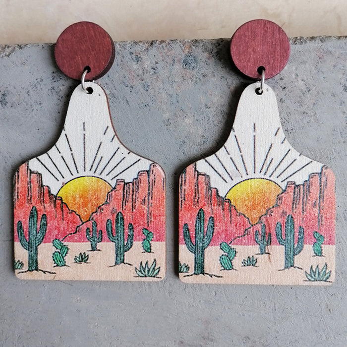 Wooden vacation earrings