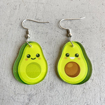 Acrylic avocado earrings