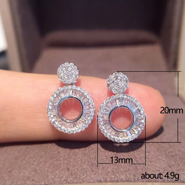 Venta al por mayor de pendientes de circonitas y diamantes con diseño de nicho