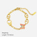 Stainless Steel Gold Plated Butterfly Bracelet （Minimo de compra 2） - wallojewerly 