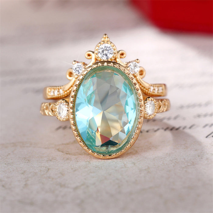 Anillo de oro de diseño, anillo de boda de lujo para mujer