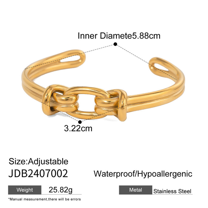 Stainless steel 18k gold bracelet open bracelet titanium steel jewelry