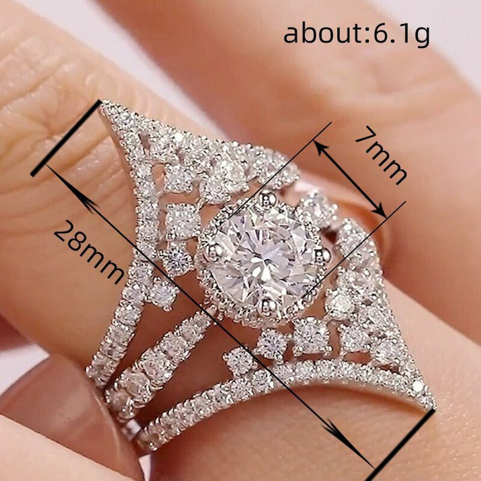 Anillo de diamantes en forma de V para mujer, accesorios de boda para propuesta