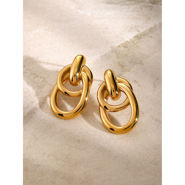 18K Gold Plated Stainless Steel Spiral Hoop Earrings - Summer Trendy Mosquito Coil Design