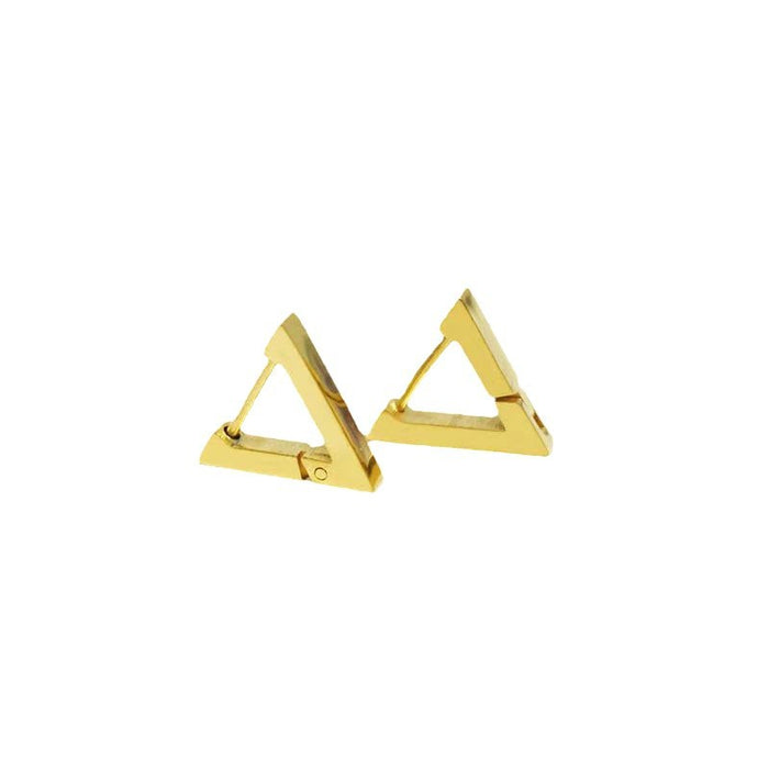 Japanese and Korean titanium steel triangle earrings for men and women punk style personalized stainless steel earrings